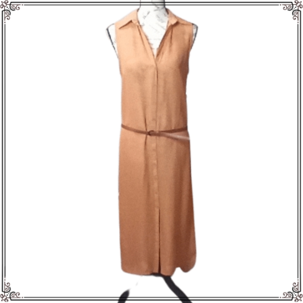 Ali & Kris Tan Monochromatic Sheer Maxi Dress Size Med
